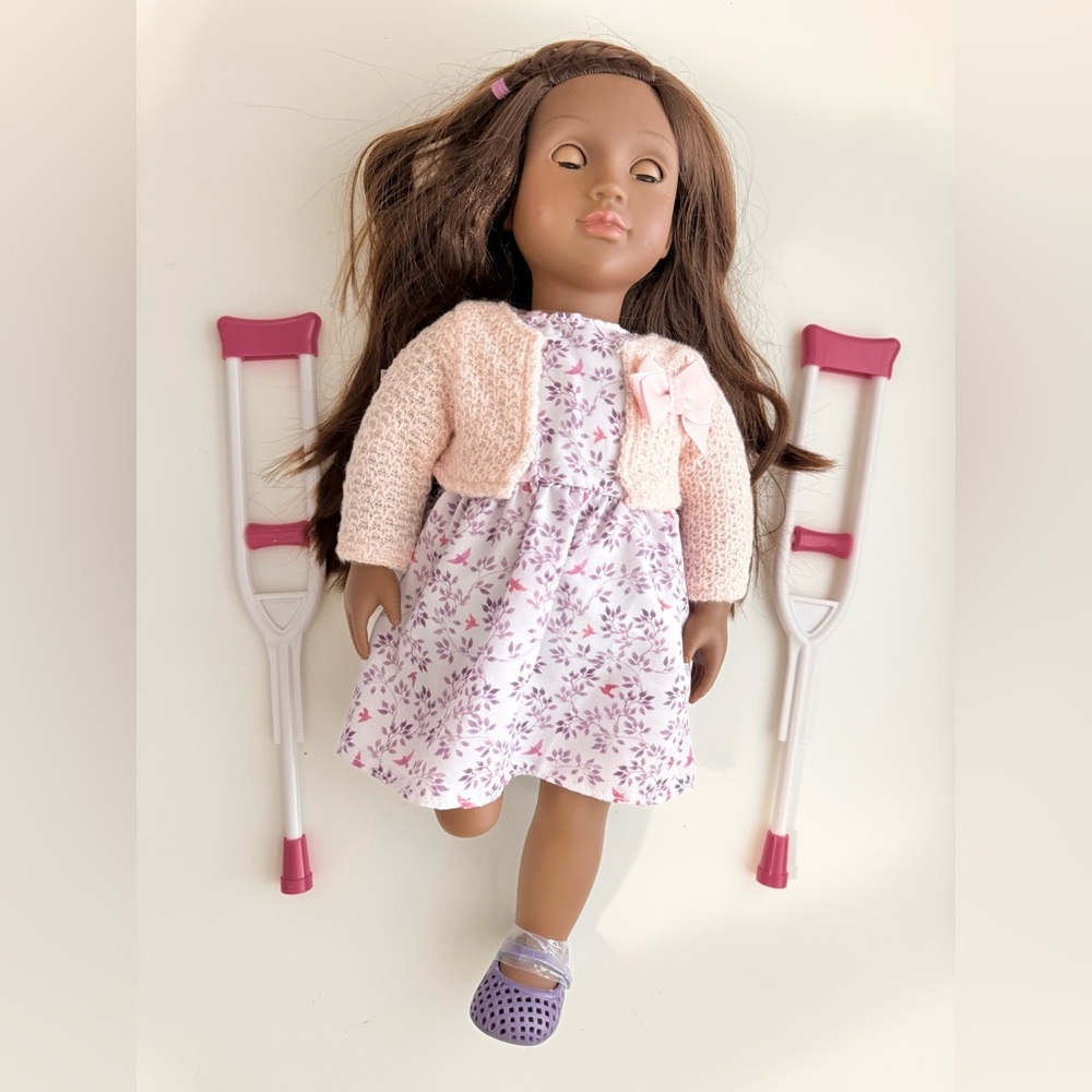 18” Our Generation - Suzee With Amputated Leg (crutches added)